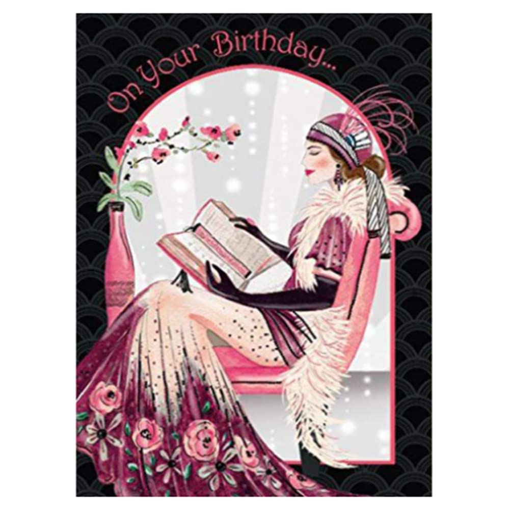 5D Diamond Painting Elegant Woman Kits for Adults DIY Lady Full Drill Paint by Number Kits Diamond Arts Craft Decorations 30x40cm/12x16in (Lady Reading 01)