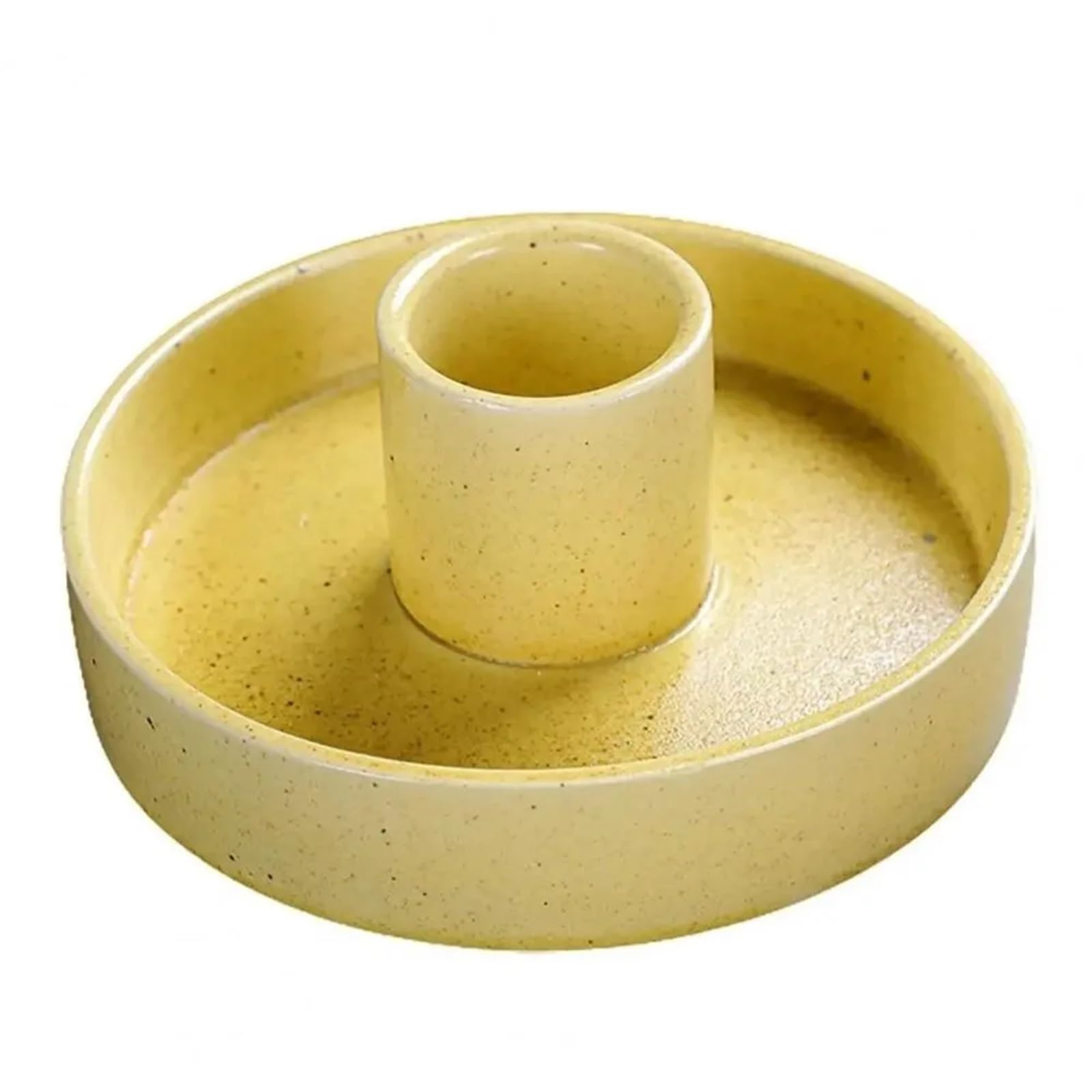 1Pair Ceramic Candle Holder Tray Easy To Clean Artistic Candlestick Round Palo Santo Incense Burner Home Decoration for Candle(Color3)