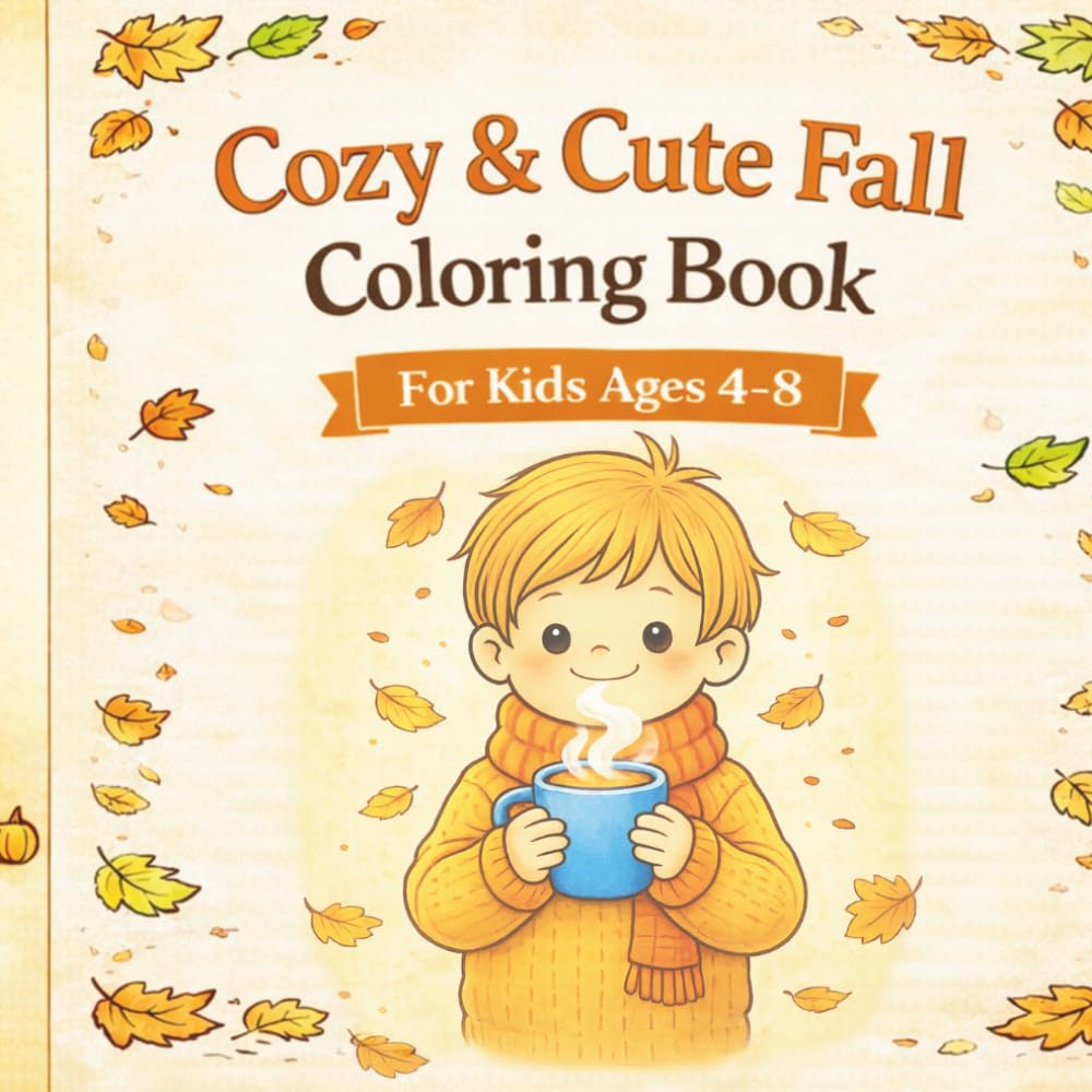 Cozy & Cute Fall Coloring Book: Simple & Fun Fall Coloring Pages