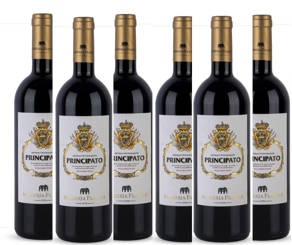 Masseria Frattasi Principato Aglianico Beneventano IGP 75cl – Vino Rosso Italiano 13,5% Vol – Intenso, Corposo e Vellutato – Vino Campano di Alta Qualità – Eccellenza Made in Italy Premium (6BT)
