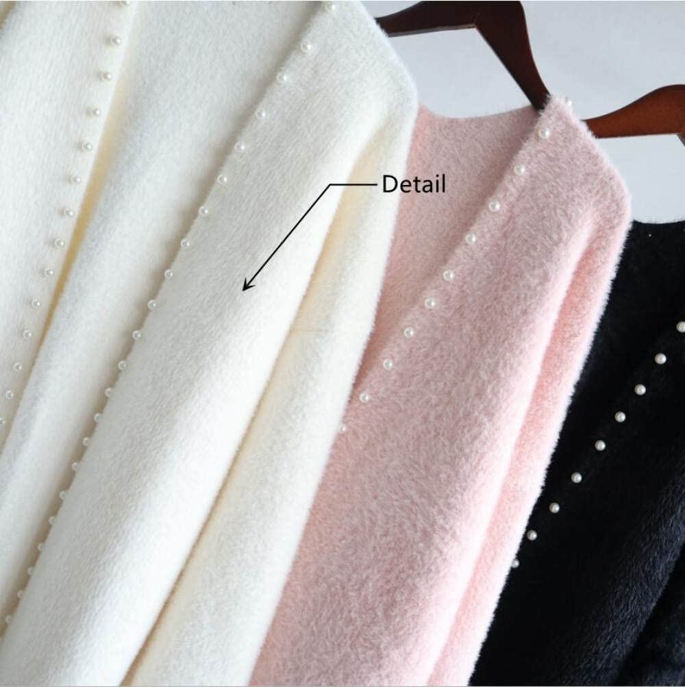 Strickjacke Damen,Damen Einfarbig Rosa Grobstrick Strickjacke Ultra-Weiche Open Front Pullover Lose Langarm Warme Oberbekleidung Jacke Mantel Lange Strickjacken Für Damen,Einheitsgröße