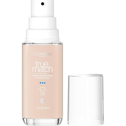 Vista 51 de L'Oreal Paris True Match - Base líquida supermezclable, maquillaje de base líquida de cobertura media, C0.5, ligero, 1 onza líquida