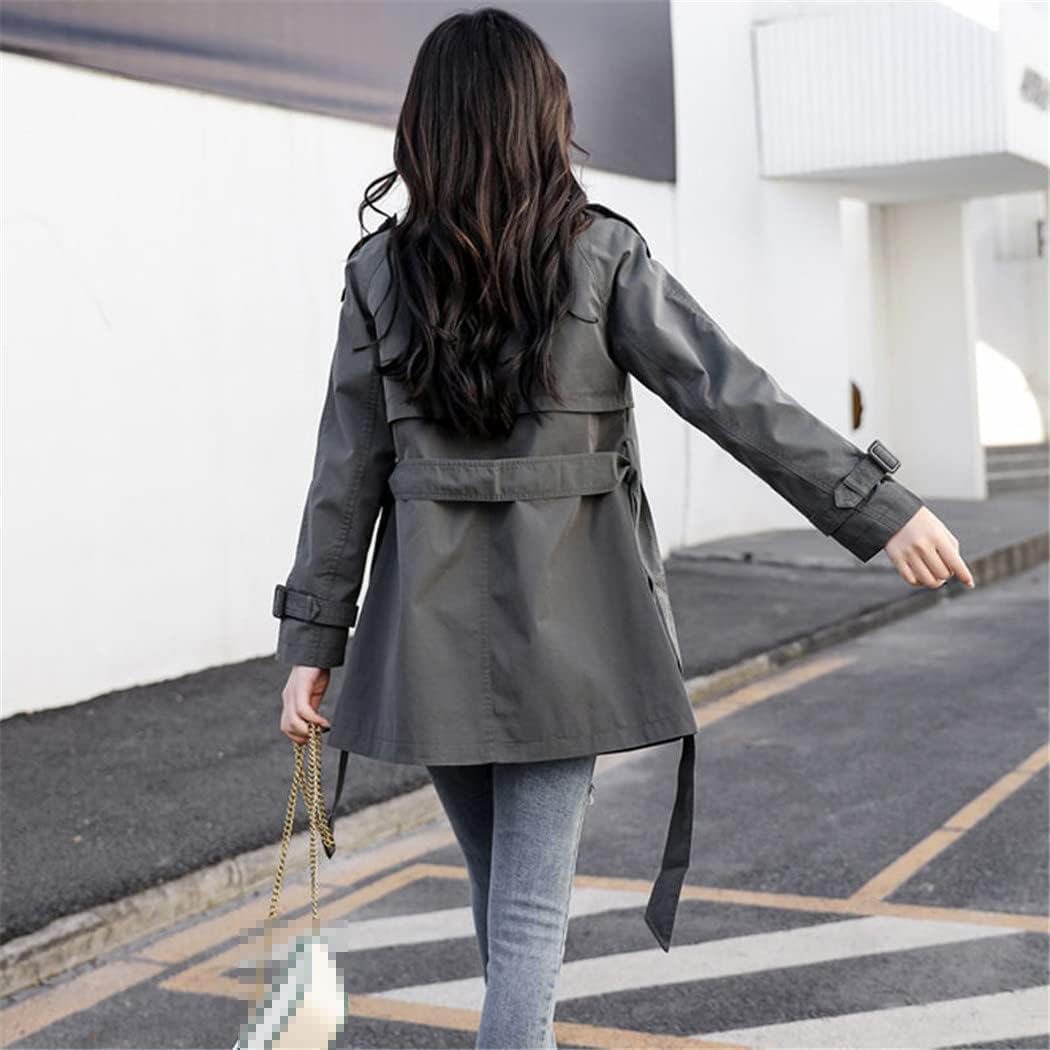 YTR6TW Women's Mid-Length Belt Trench Coat Spring And Autumn Jackets British Style Fashion Coat