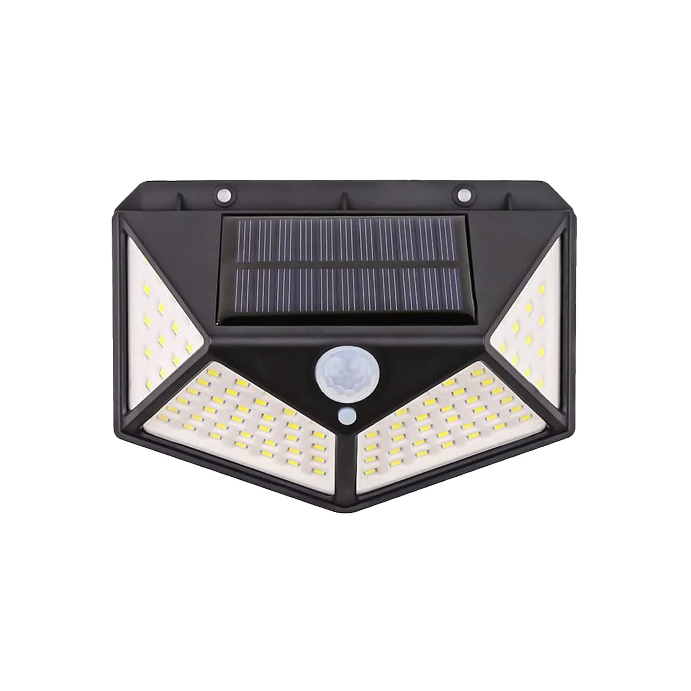 100LED Solar Light Waterproof Automatic On Off Motion Sensor Smart LED Plastic Body Solar Lights for Outdoor, Garden Wall Fence Farmhouse_Black