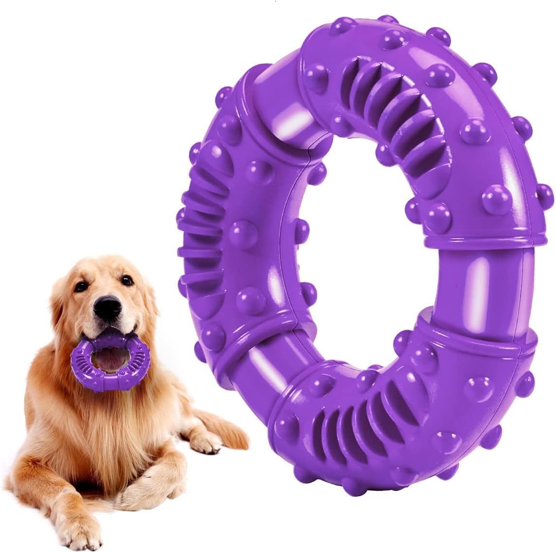 Feeko Dog Chew Toys for Aggressive Chewers Large Breed, Non-Toxic Natural Rubber Indestructible Dog Toys, Tough Durable Puppy Chew Toy…