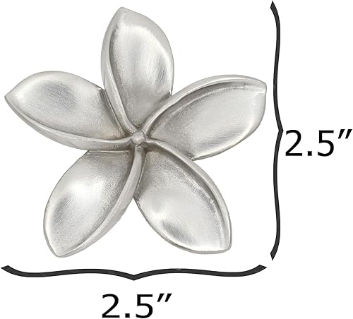 Miniatura 2 de Pomo de gabinete Plumeria (grande)  Perilla de gabinete de flores Frangipani  Colección de peltre de artista  Herrajes para cocina, dormitorio, sala