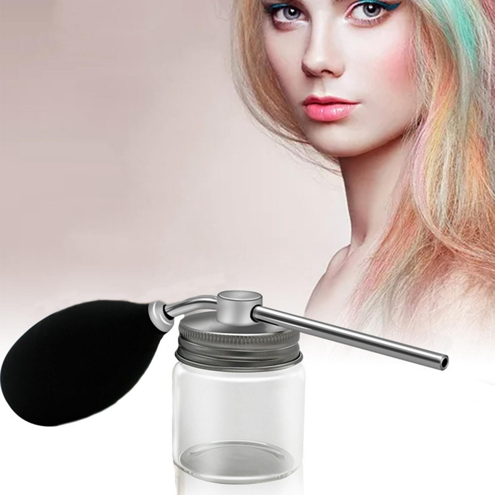 Powder Spray Bottle with Nozzle, Refillable Hair Building Fiber Spray Applicator Bottle for Hair Loss and Thinning, Fiber Powder Dispenser Hairdressing Tools for Men Women