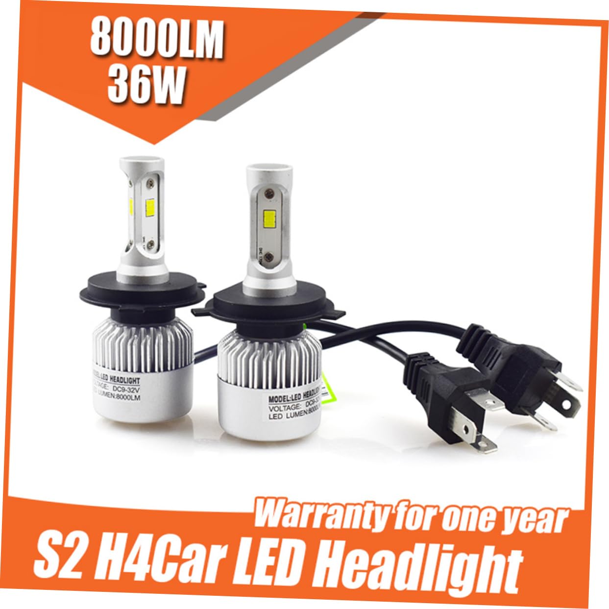 CHILDWEET Bombilla LED H4 para Coche, 2 Unidades de Aluminio