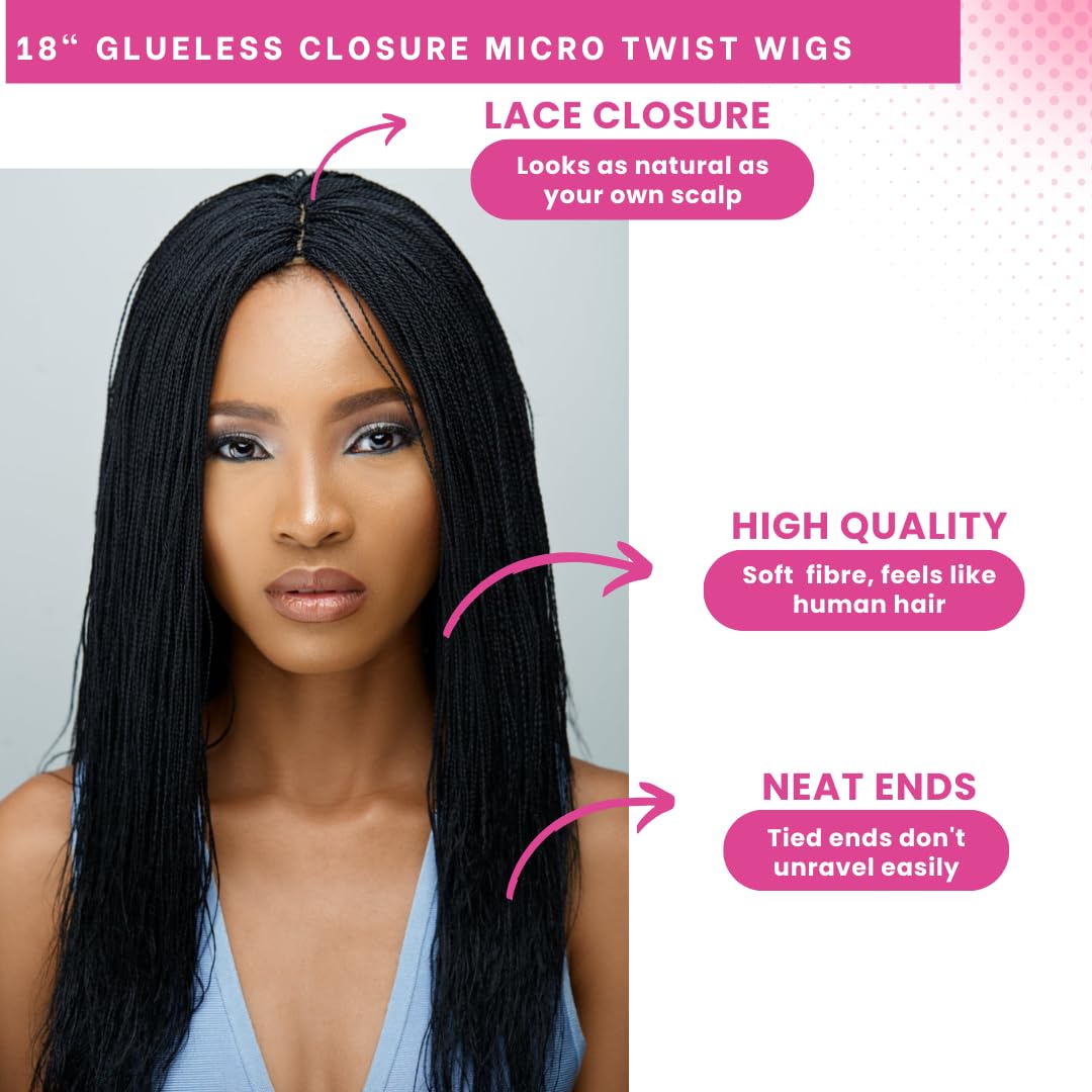 Micro Senegalese lace twist wigs with closure Amazon.com: Wow Braids Twisted Wigs, Braided Wigs for Black  main image 3