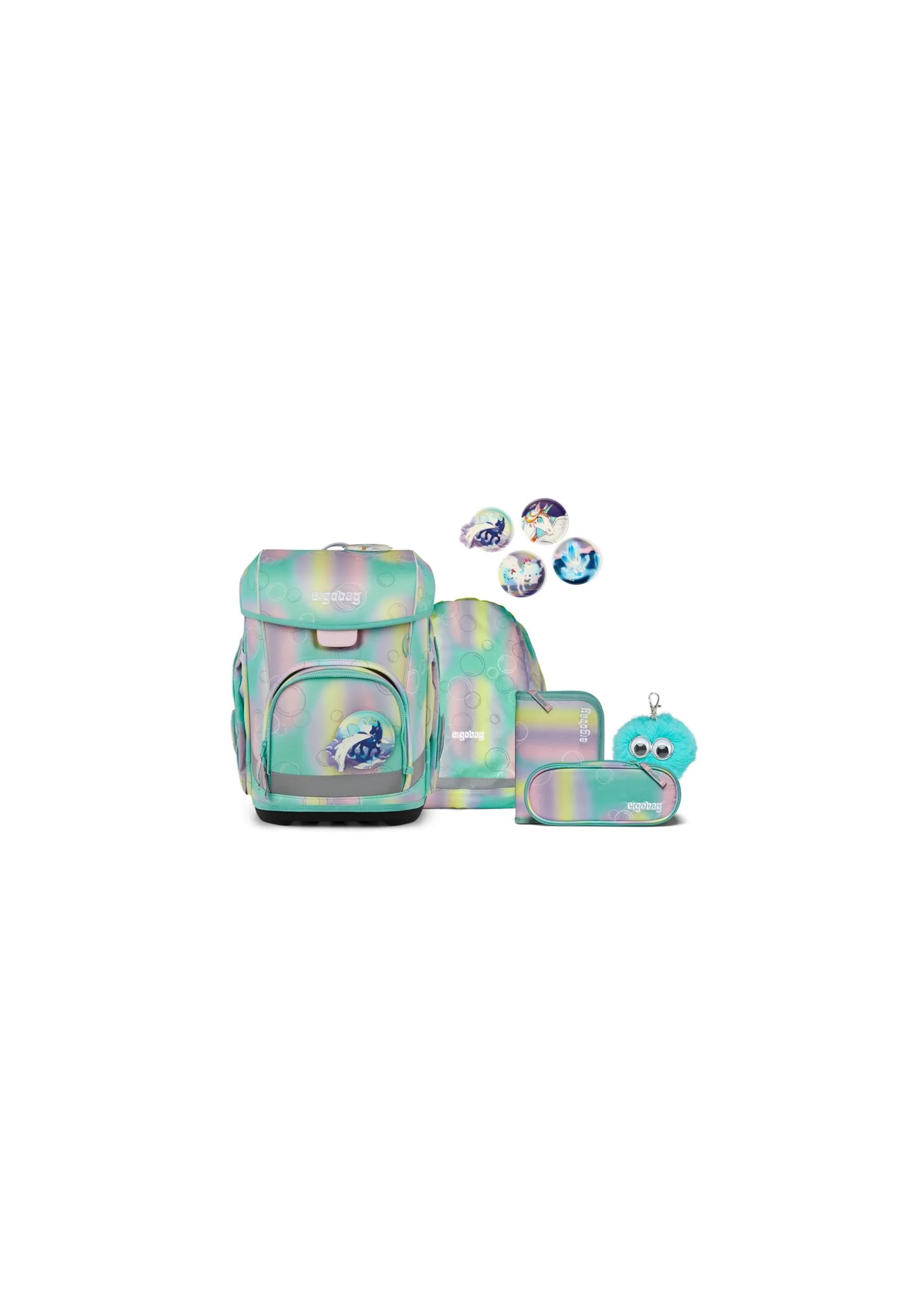 ergobag cubo light Bundle Set AW25/26, ergonomischer Schulranzen, extra leicht, Set 6-teilig, 860 g ZauBärwelt - Mint