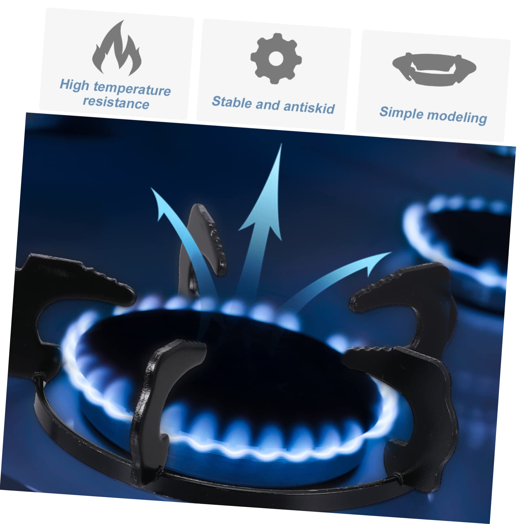 SHOWERORO 2stücke Gasherd Ring Aus Gusseisen Rutschfeste Wok-unterstützung Geeignet Für Gasherd Kleine Töpfe Und Pfannen Mehrfachschlitz-design Für Kochfelder