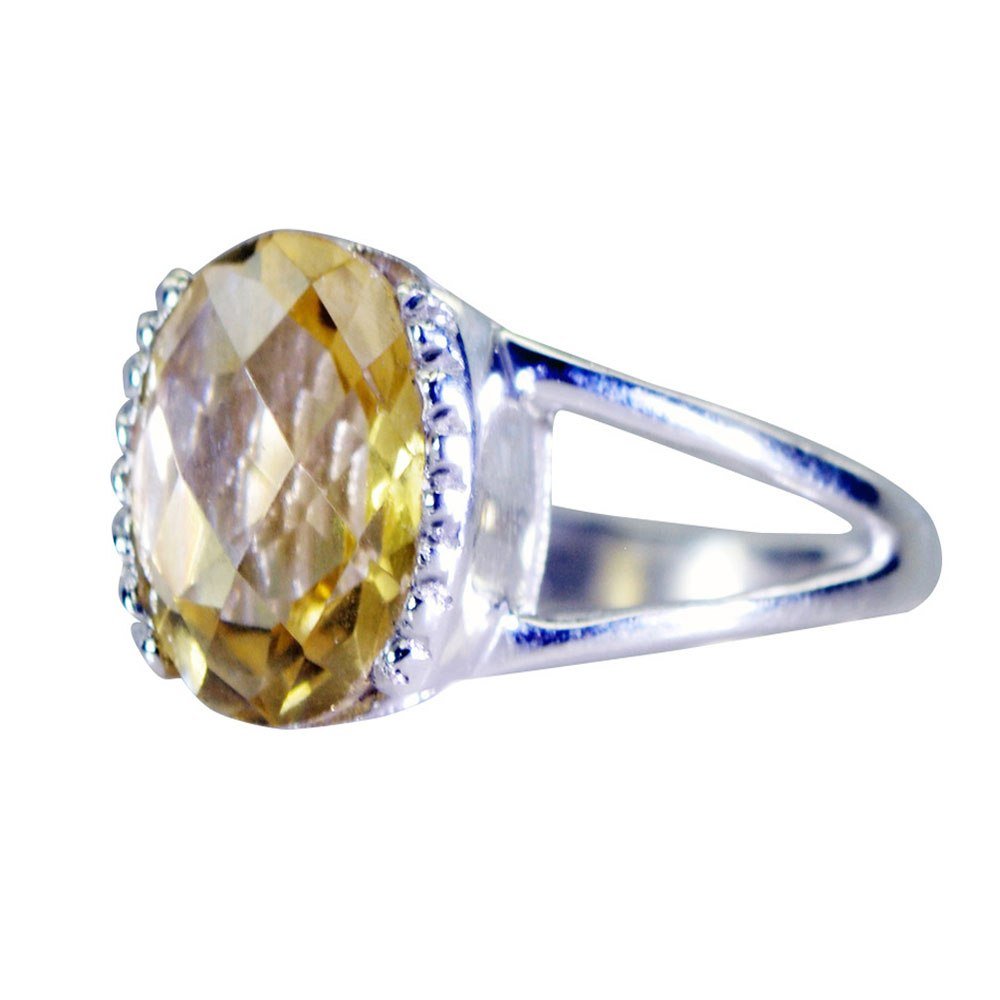 Bague citrine naturelle et argent véritable ajustable à votre taille - 7