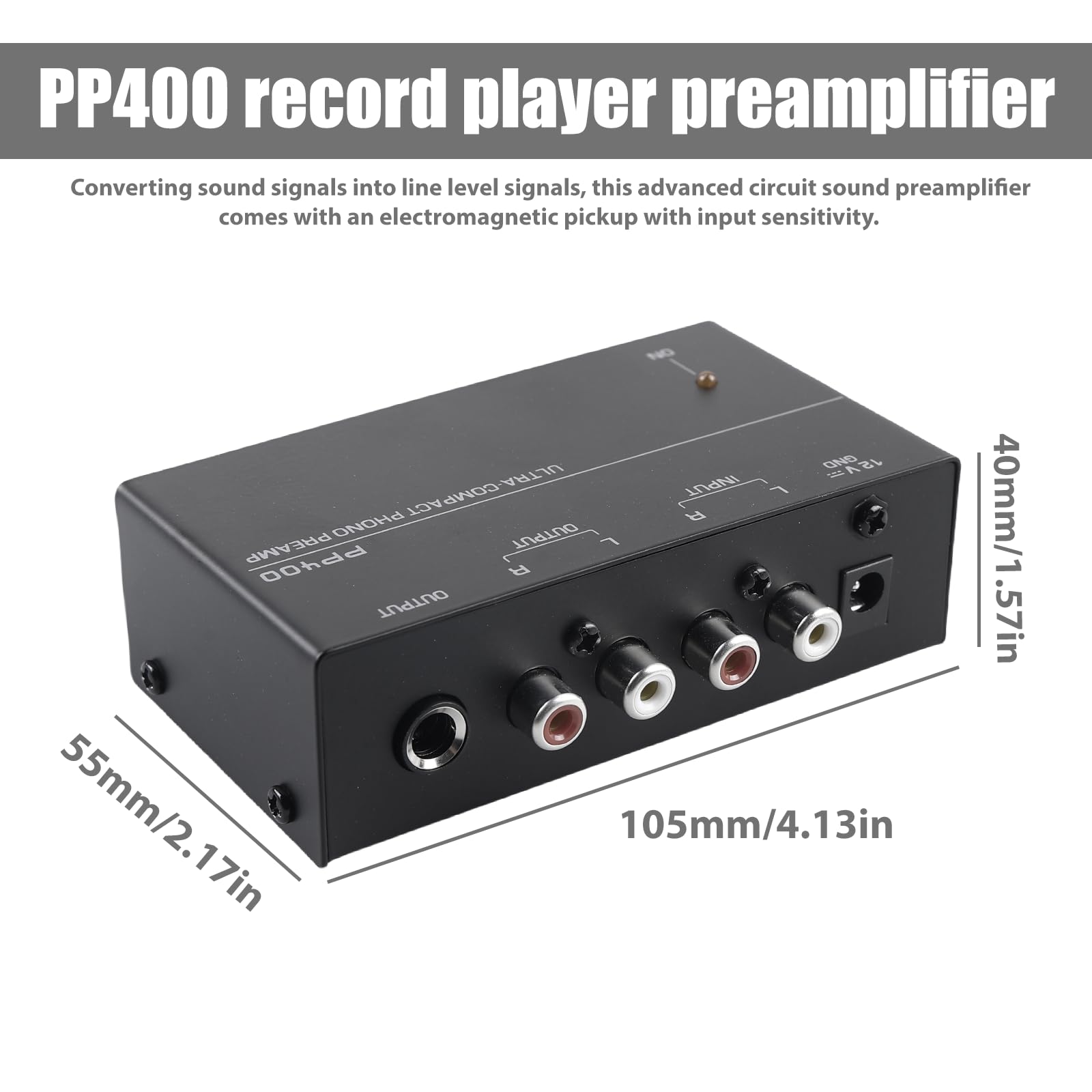 Preamplificador De Fono,Preamplificador De Tocadiscos,Mini Preamplificador para Tocadiscos,Preamplificador De Fonógrafo Estéreo De Audio para Tocadiscos