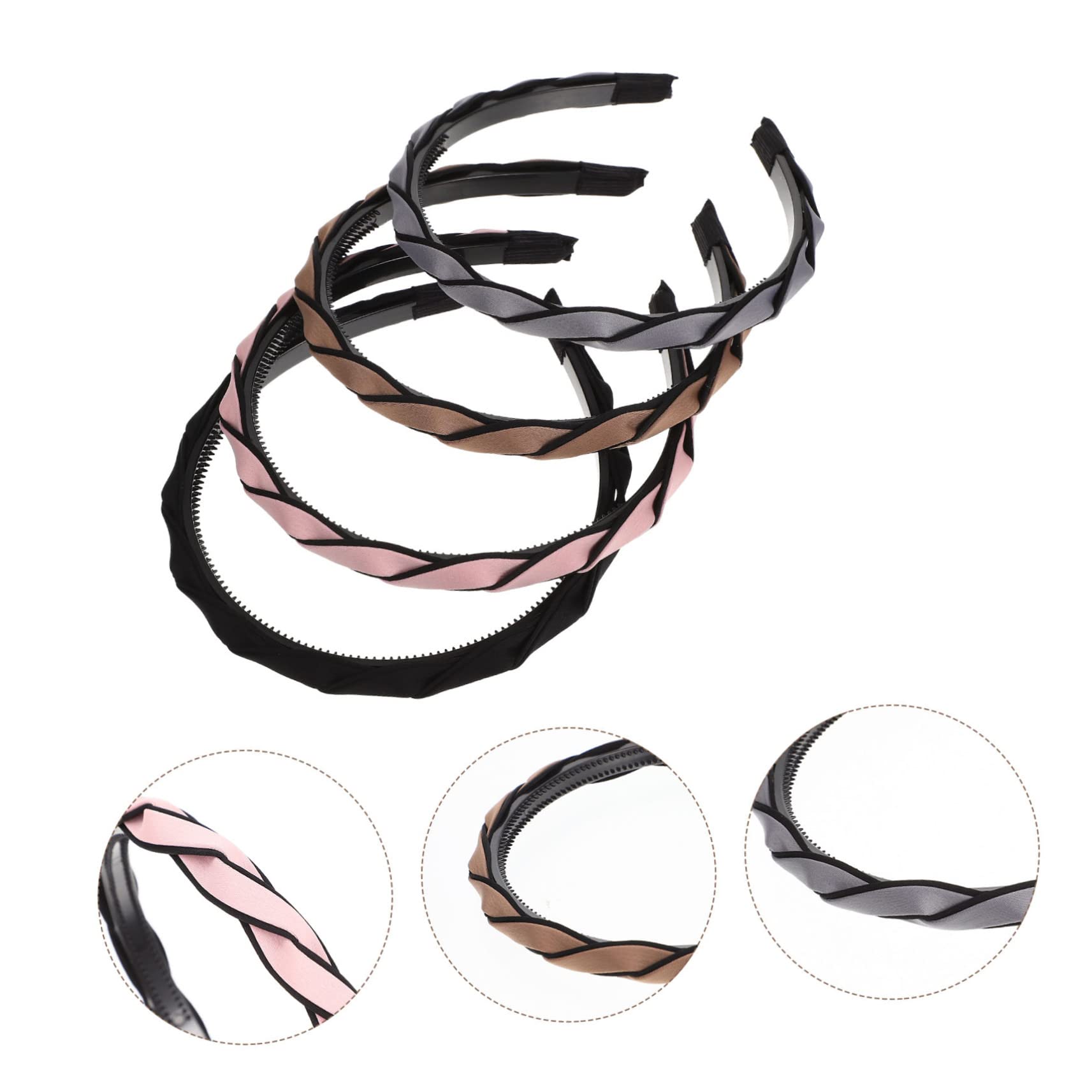 Ipetboom 16pezzi Cerchietti Antiscivolo Per Donne Accessori Eleganti Stile Per Feste e Grigio Rosa