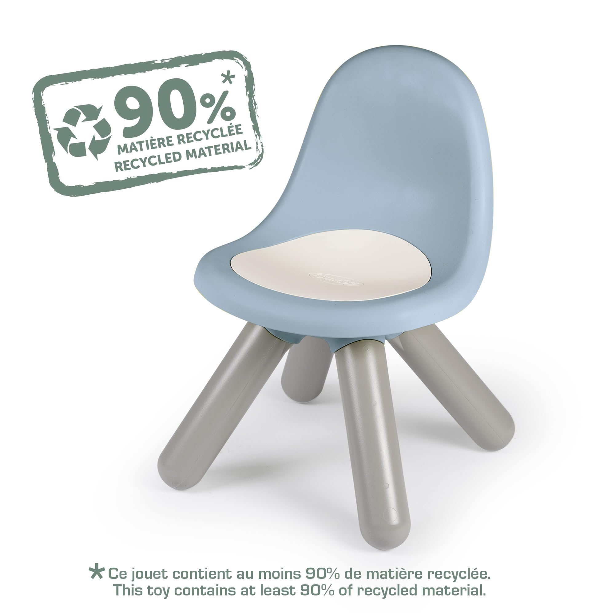 Smoby Life - Kinderstuhl Blau - Aus recyceltem Material, UV-beständig, Stabiler Kunststoff, für drinnen & draußen, ab 18 Monaten