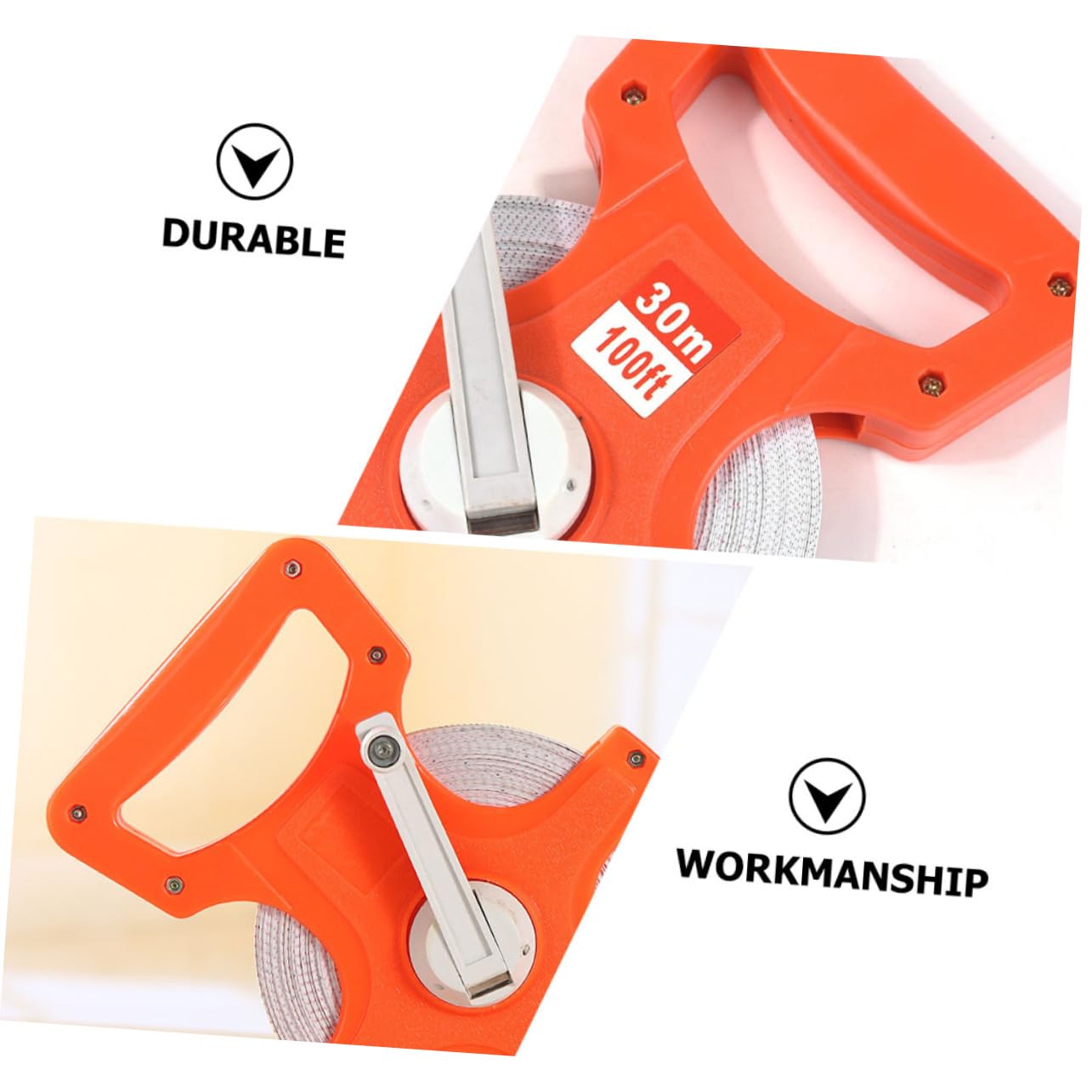 1Roll Retractable Open Reel Tape Measure Durable Engineering Measurement with User Friendly Grip for Woodworking and Utility Measurement