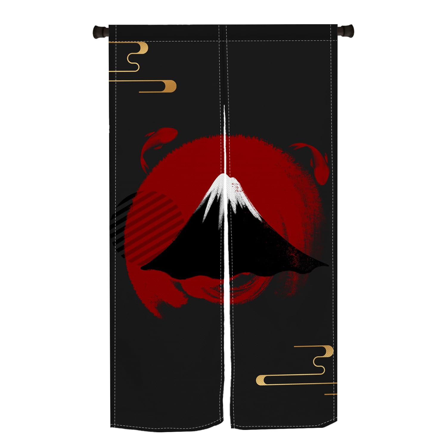 Noren Qinunipoto Japanese Style Mt. Fuji and Hinomaru Noren, Simple Style, Width 33.5 inches (85 cm), Length 59.1 inches (150 cm), Interior Entrance Entrance, Blindfold, Stylish, Shade, Room Divider :