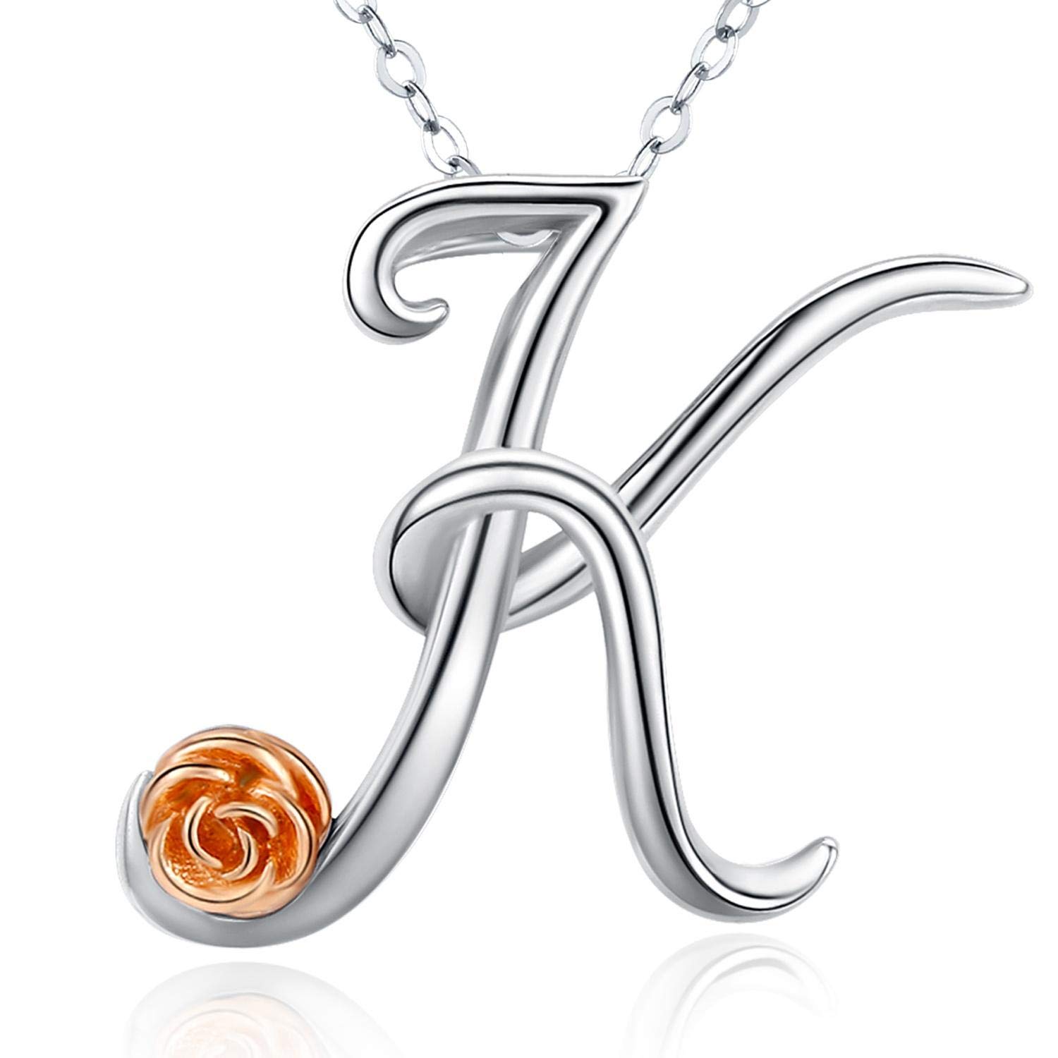 Initial Letter K Necklace for Women 