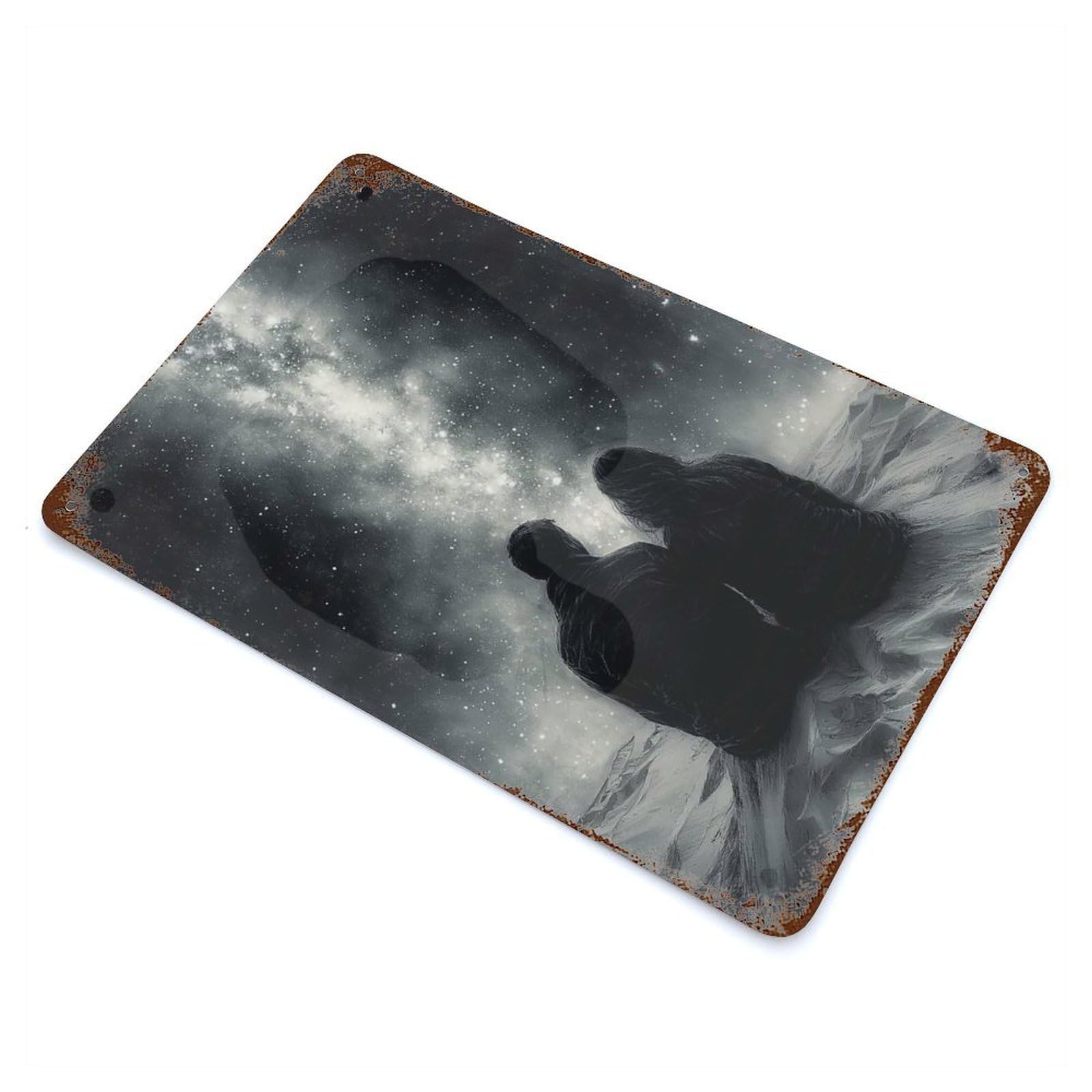 Romantic Stargazing Under The Milky Way - Charcoal Art Decorative Tin Sign 11.8"x7.9", Farmhouse Wall Decor for Living Room, Hallway And Home Decor