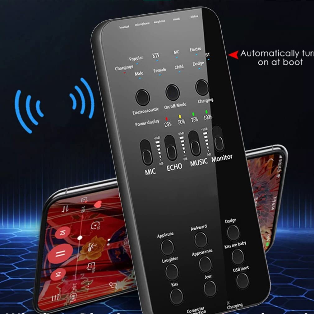 Live-Soundkarte, Audio, externes USB-Headset, Mikrofon, Live-Übertragung, Soundkarte für Handy, Computer, PC-Aufnahme (D 151 x 74 x 12 mm)