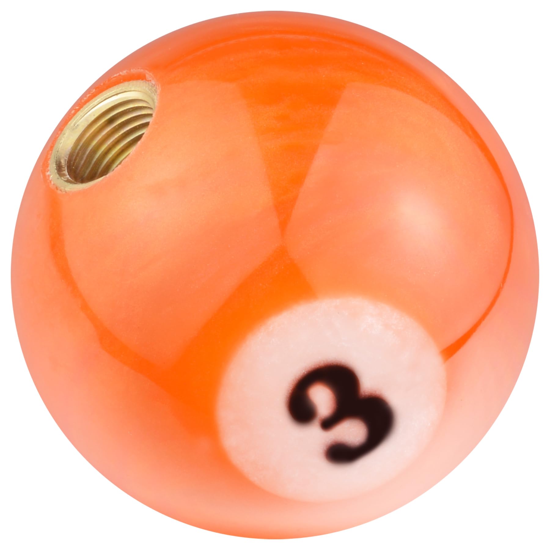 Padaodao Orange3 Gear Stick Knob, Number 3 Ball Shift Knobs For Most Manual Automatic Transmissions Cars Suv Trucks, Orange