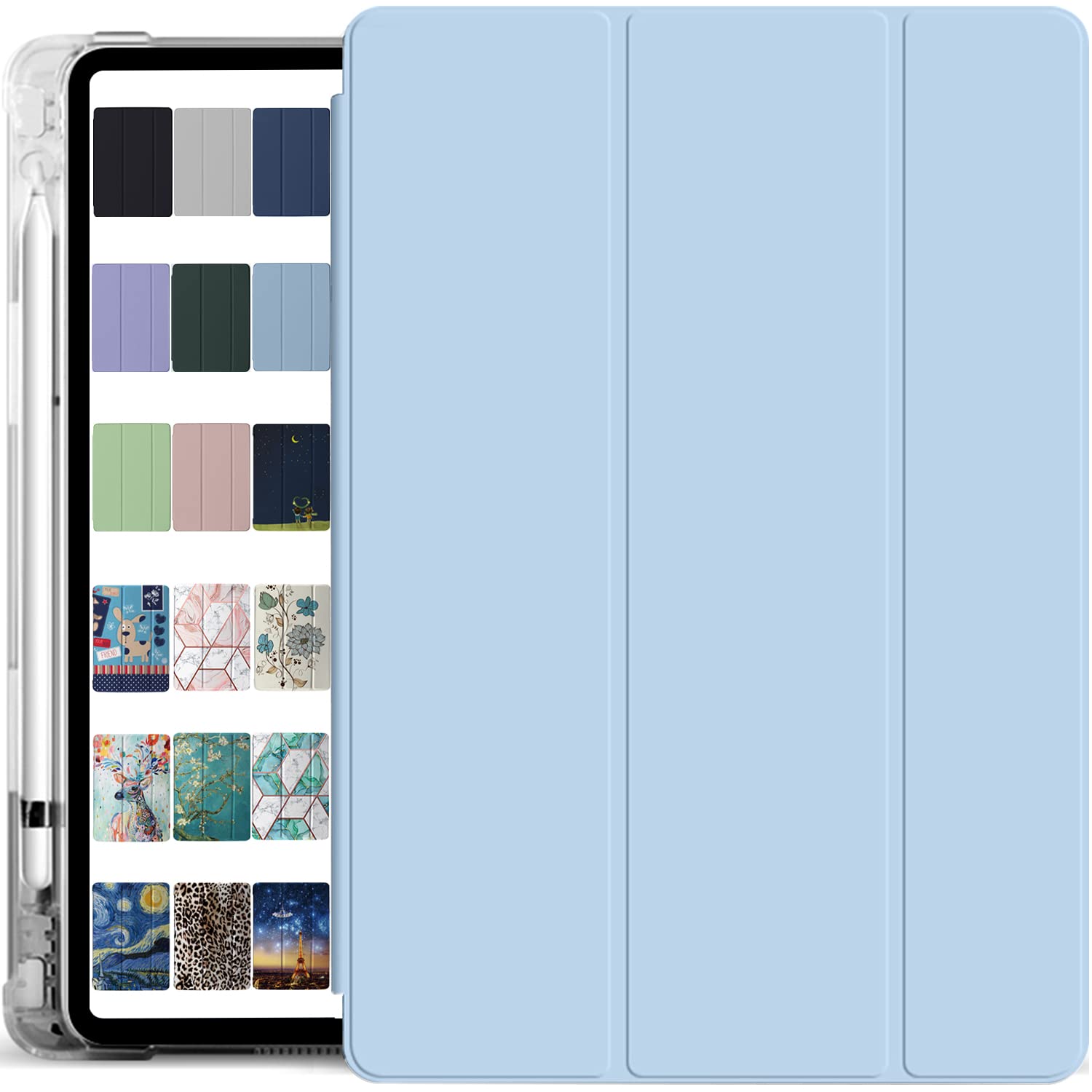 DuraSafe Cases for iPad Air 6 2024 11" Air 5 2022 Air 4 2020 10.9" [ Air 4th Air 5th 6th 11th ] A2316 A2324 A2325 A2072 A2588 Magnetic Printed Pencil Holder Transparent Soft TPU Back Cover - Sky Blue (B09LR7MCL6) Amazon Price History, Amazon Price Tracker