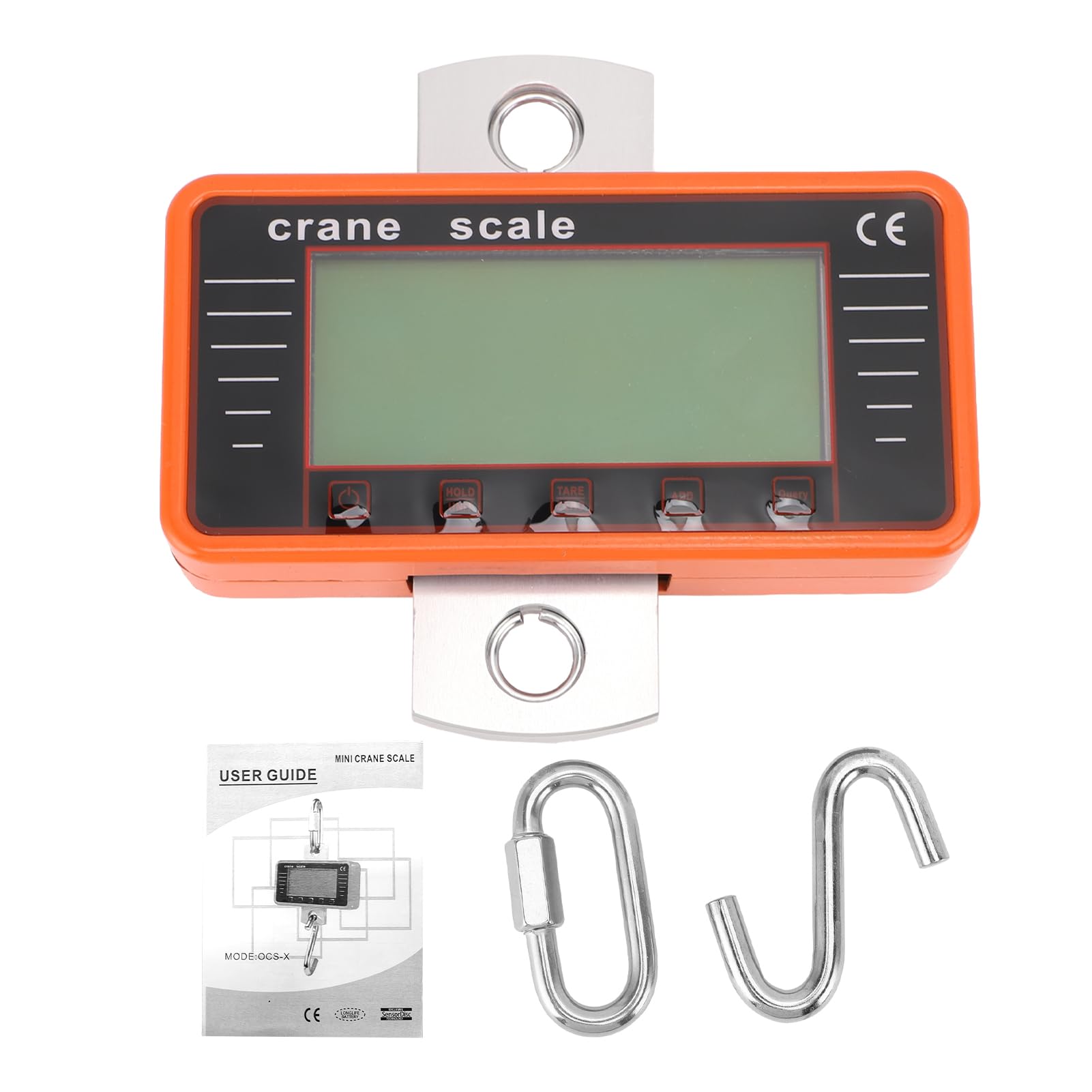 Fafeicy Balance de Grue 500 Kg Balance Numérique Suspendue 1100 Lb avec Rétroéclairage LCD 4" Mise Hors Tension Automatique pour L'industrie de la Construction, la Pêche, les Voyages (500KG- Anglais