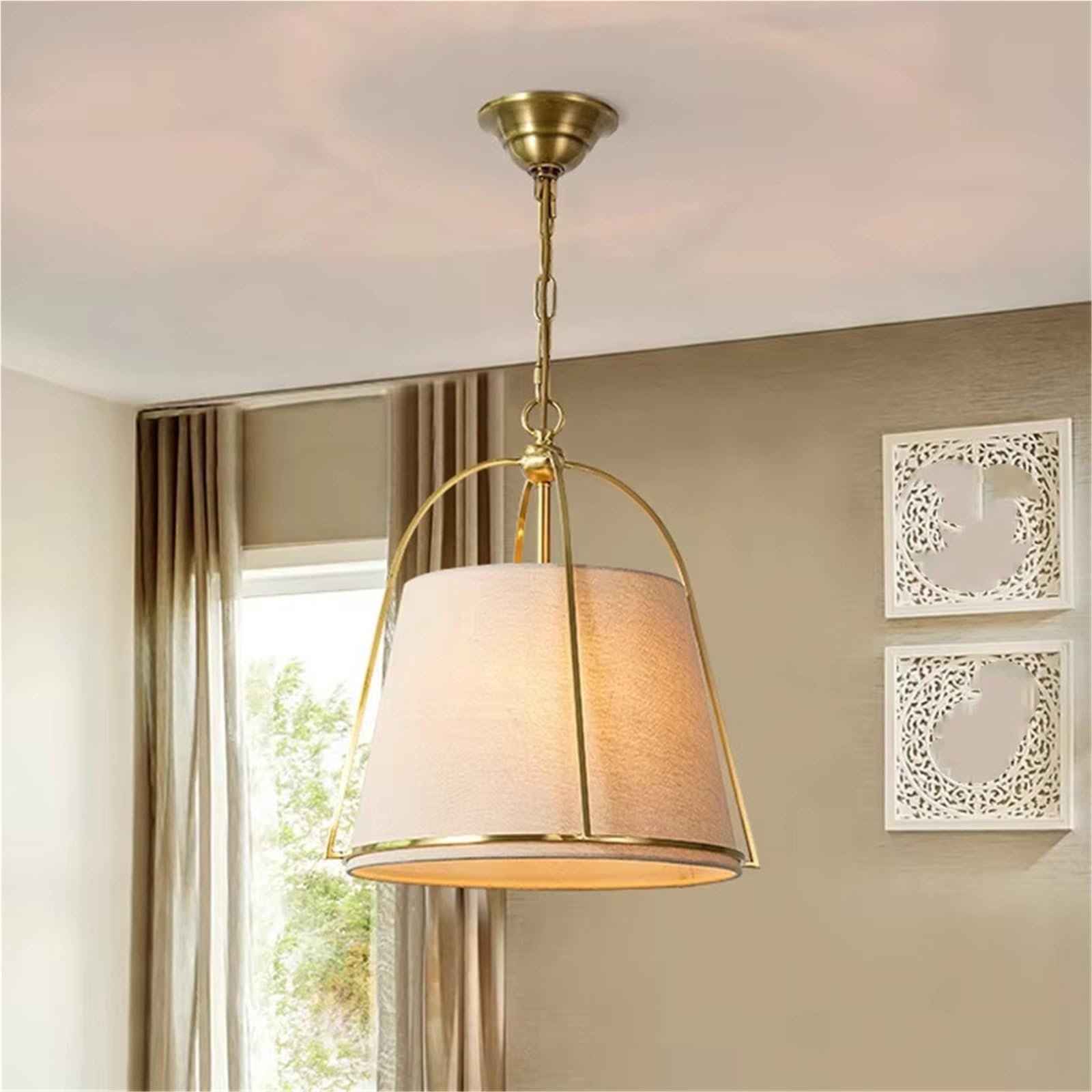 HXYSXHJUO American Luxury Chandelier Postmodern Fabric LED Pendant Lamp for Cloakroom Bedroom Dining Room Study Corridor Lighting Fixtures,Chandelier Lamps