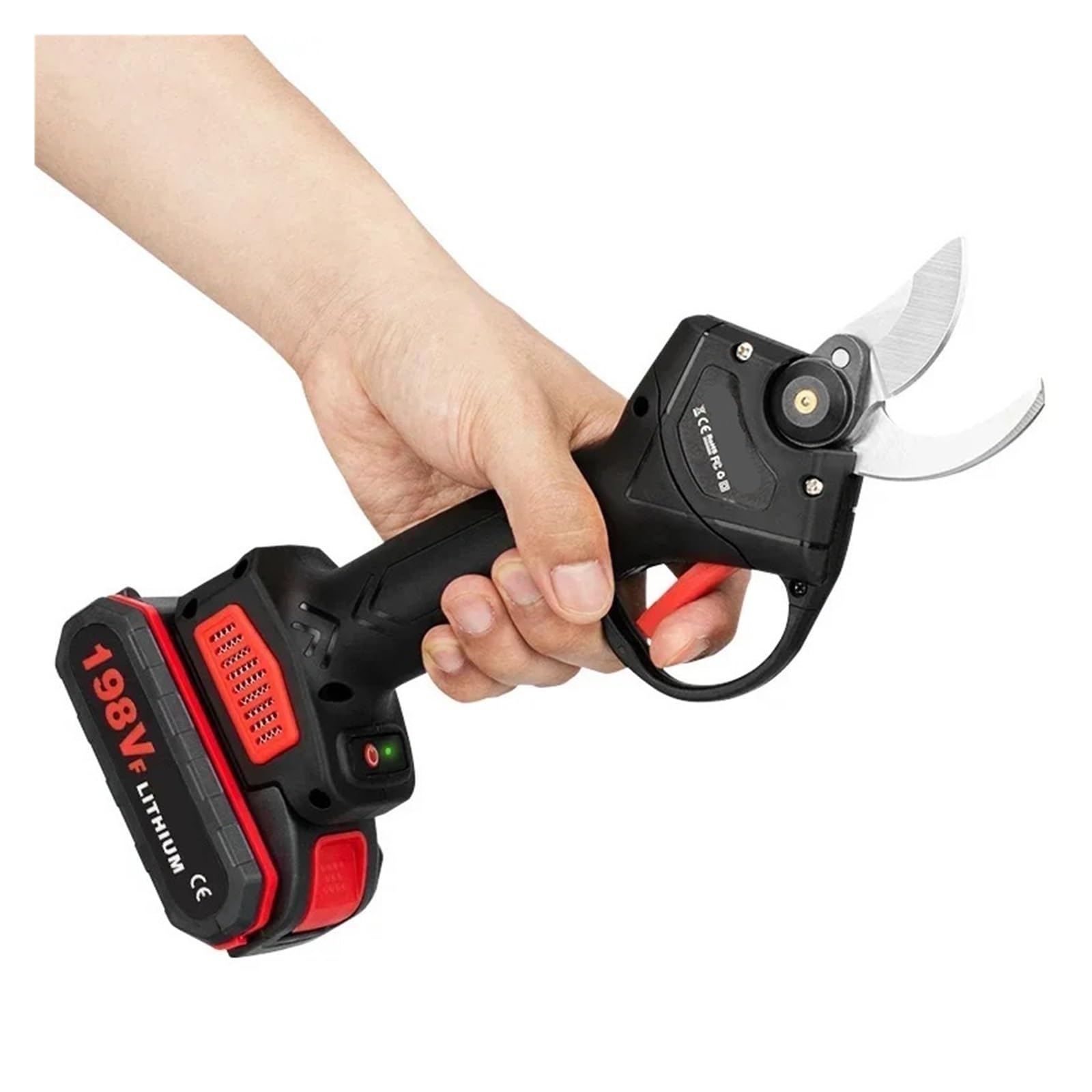 30mm Electric Pruner Shear 2 Gears Cordless Fruit Tree Bonsai Pruning Shears Scissors Shrub Branch Power Tool(2 Battery Carton)