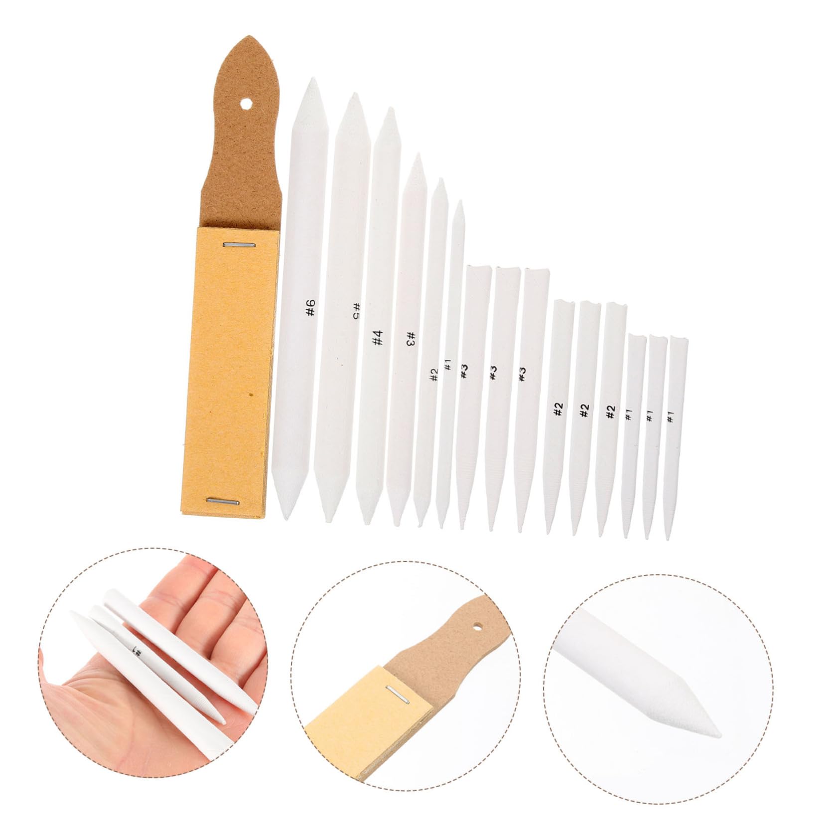 HAPINARY DIY Art Tools Set 16pcs Blending Stumps Erasing Pen for Art Paper Sketch and Painting Details