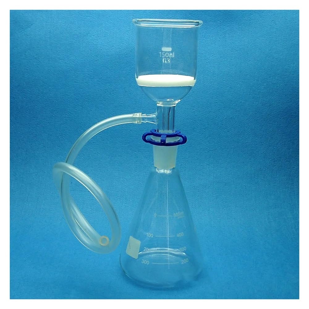 Kit de cristalería de laboratorio con embudo Buchner de 150 ml y dispositivo de succión 24/40 de 500 ml
