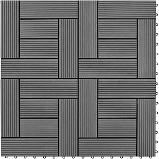 Gray 11 pcs 11.8"x11.8" Decking Tiles WPC 11 ft²