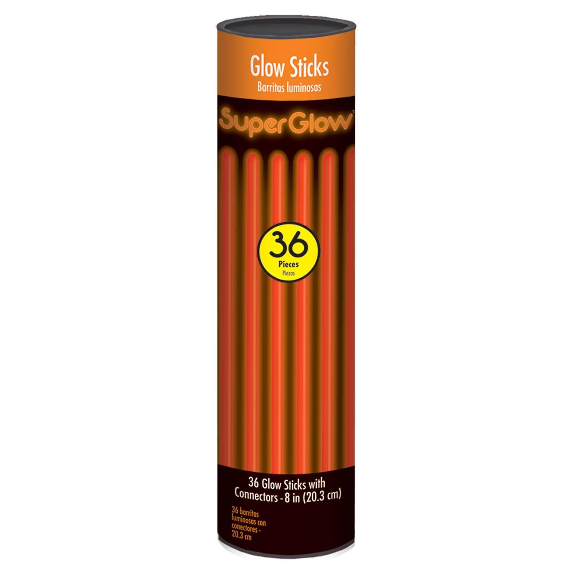 Bâton lumineux orange Amscan pour éclairer vos soirées sombres sans électricité - 36 pièces