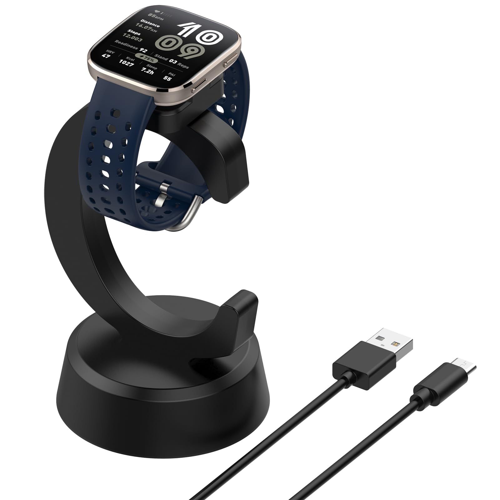GAMOREK Stazione di ricarica per Amazfit Bip 6/Active 2, caricatore magnetico per smartwatch da 9 m, USB