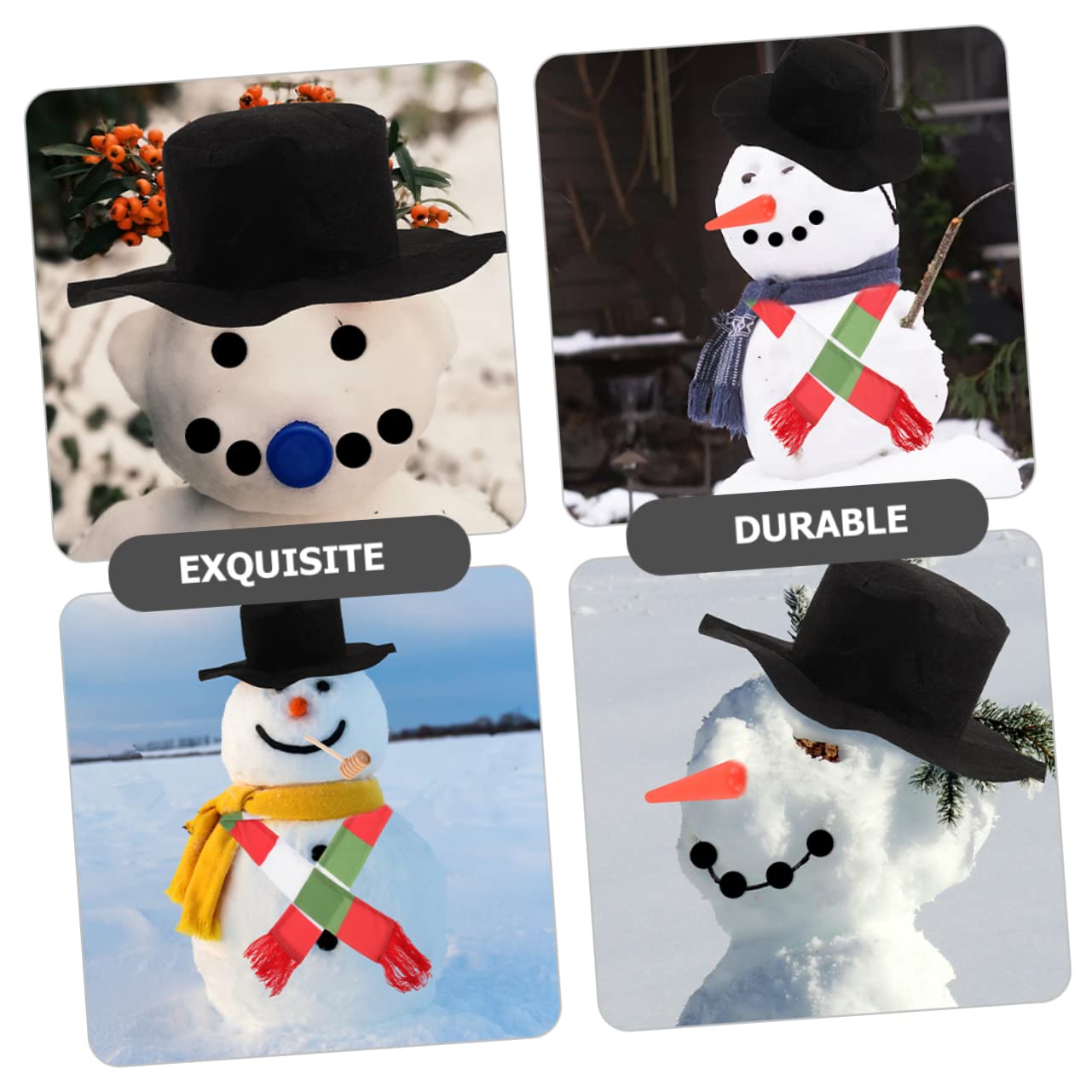 TOPBATHY 3 Sätze Schneemann verkleiden Winter weihnachtsschneemann dekore weihnachtsbekleidung weihnachtsklamotten Schneemann Macht Requisiten Schneemann, der Stütze verziert hölzern