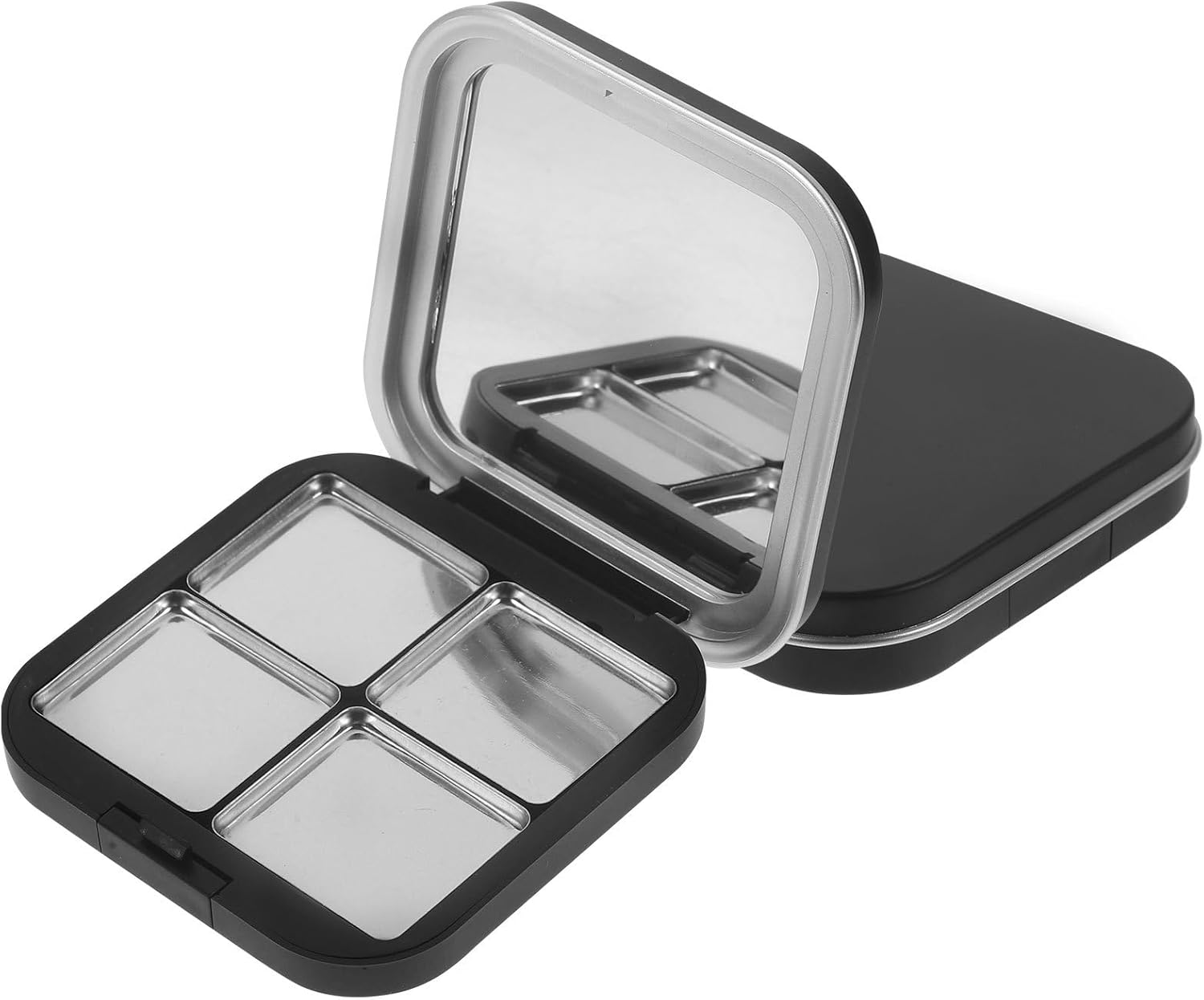 Lurrose 2 Pcs Empty Magnetic Eyeshadow Makeup Palette Refillable Makeup Storage Box with Mirror for Cosmetic Lipstick Palettes