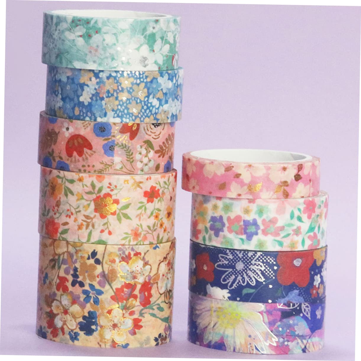 TEHAUX 36rotoli Decorative Washi Tapes Con Motivi Floreali Per Scrapbooking e Adesivi Per Diari e Fai Te Di Nastro Decorativo Naturale