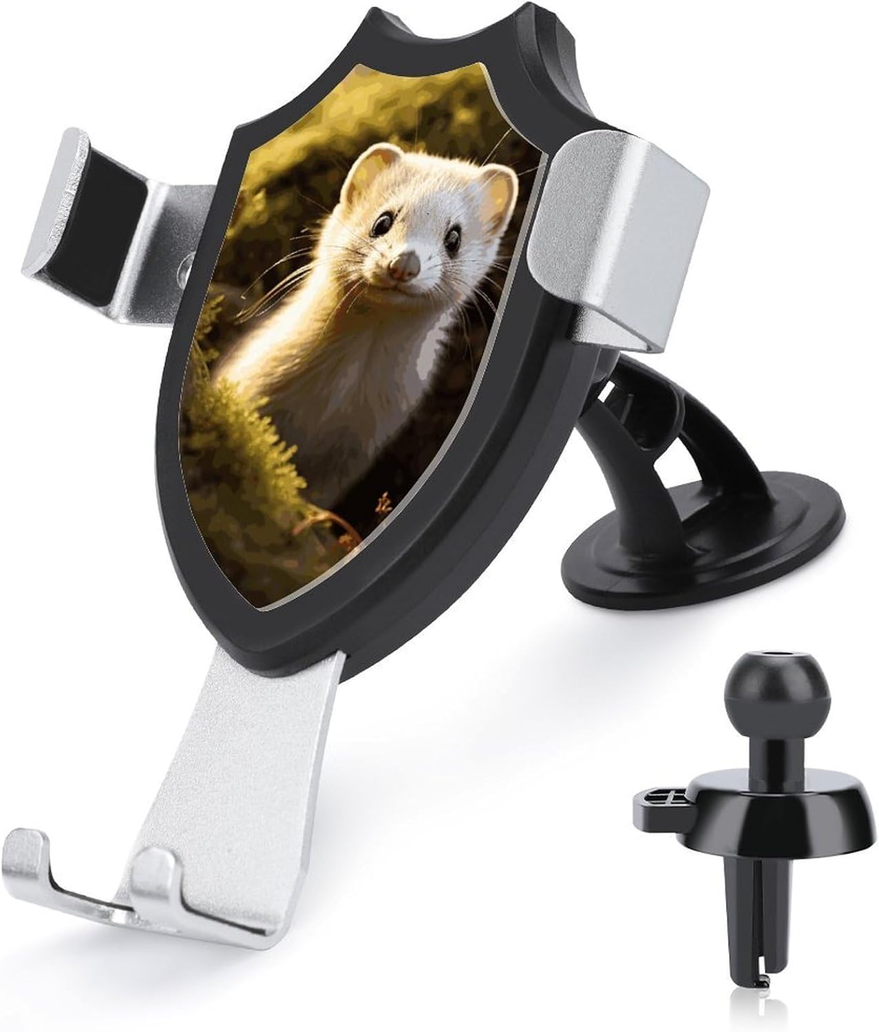Portable Car Phone Holder Mount with Suction, Ventilation Clip
