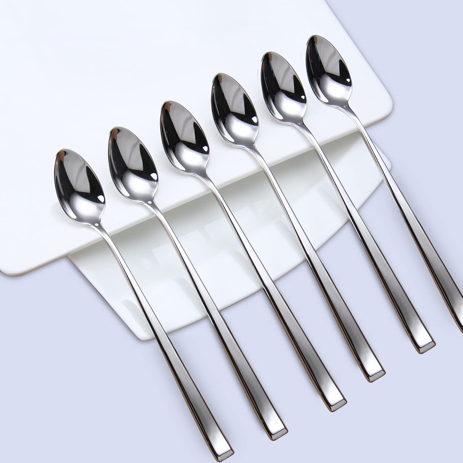 Cucchiaini da tè freddo, in acciaio inox 18/10, set di 6 pezzi, 20 cm
