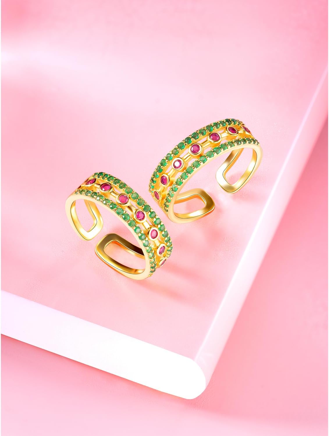 Aheli Cubic Zirconia Studded Adjustable Toe Ring Fancy Bichiya Jewellery for Women