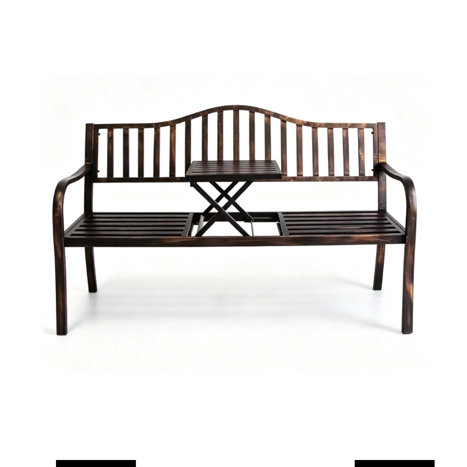 Panca da Giardino for Esterni con Tavolo Integrato, Divanetto da Patio