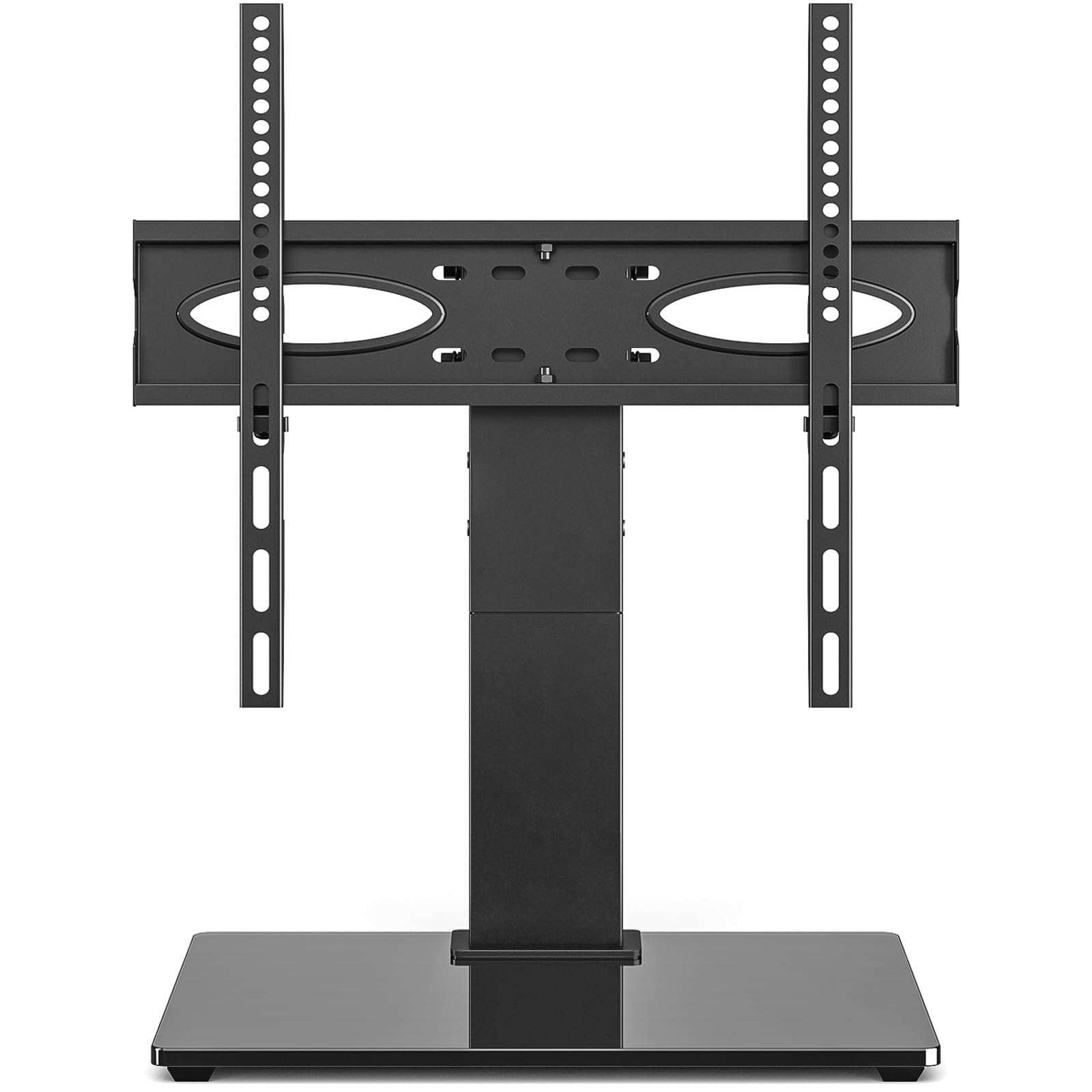 Support TV de Bureau 5Rcom pour Téléviseurs 32-70 Pouces, Capacité 40KG, Base en Verre Trempé Réglable en Hauteur, Support Universel pour Salon/Chambre, VESA Max 400x400mm