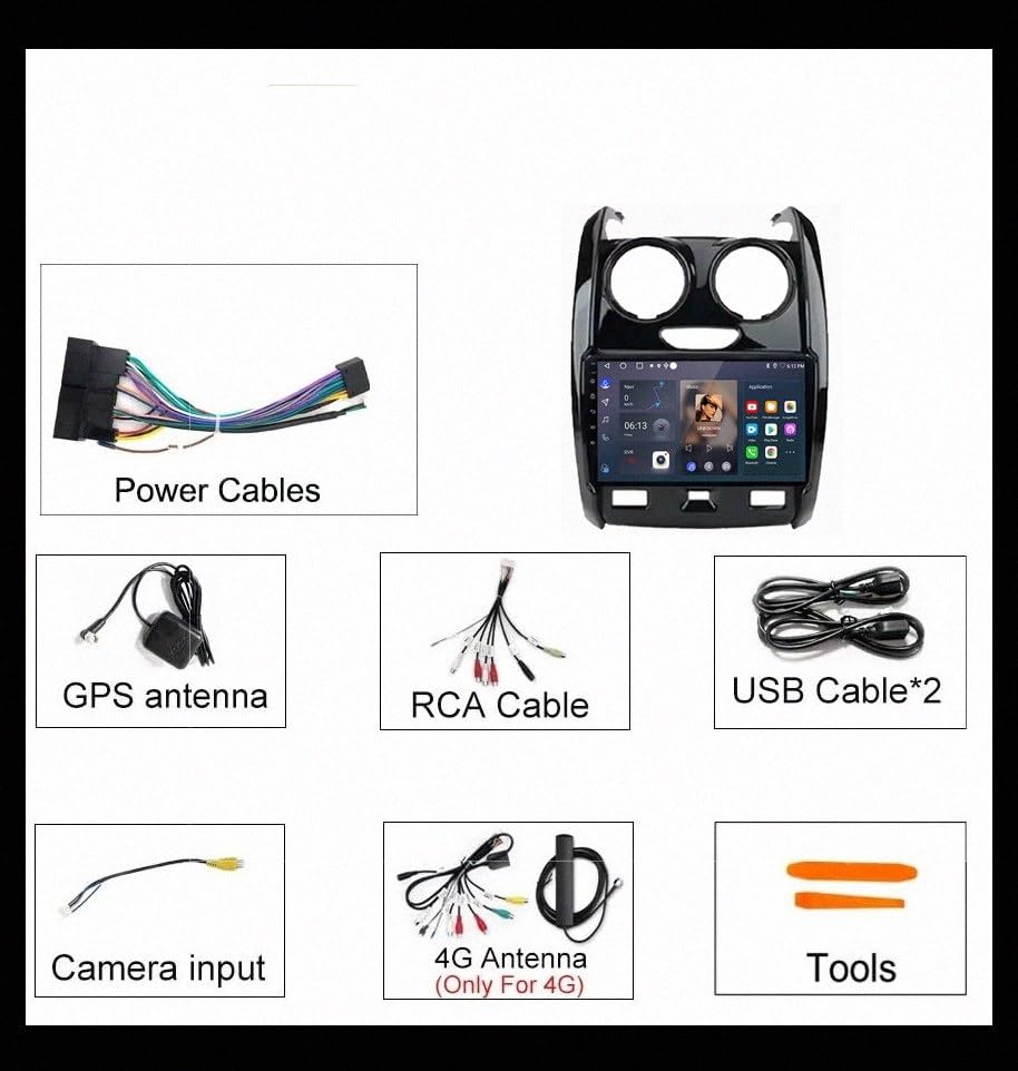 Écran tactile de voiture pour Renault Duster 2015-2020 et LADA Largus GPS Bluetooth 32Go