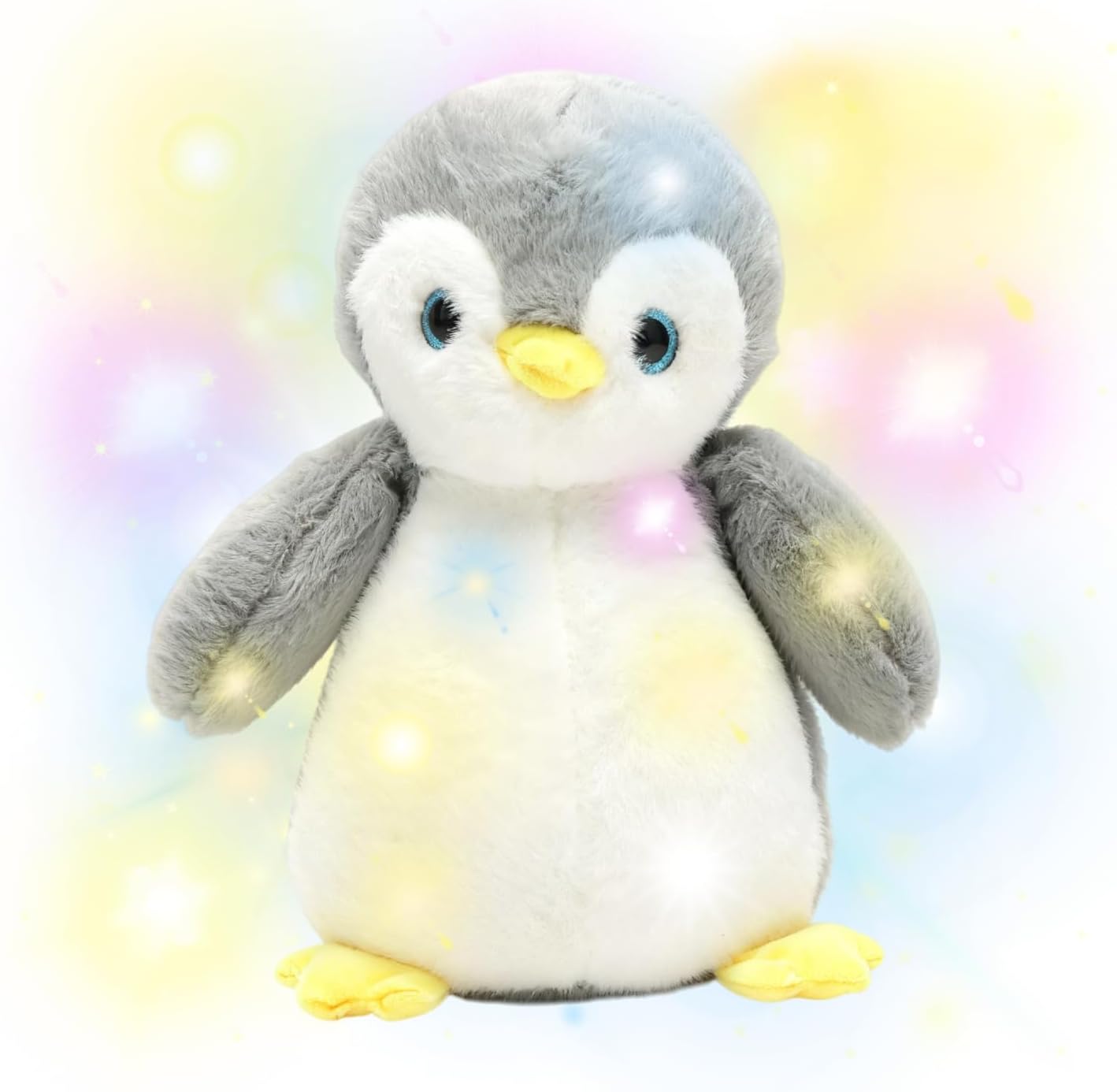 14" Glowing Polar Bear Plush Toy, Soft White Light Up Stuffed Animal Night Light, Cute Arctic Bear Plushie Christmas Birthday Gift for Kids Girls Boys, Cozy Home Decoration (No Batteries)