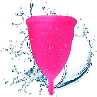 Blossom Menstrual Cup, Say No to Tampons | Get Blossom Cups for Menstrual Days | Period Cup, Reusable Menstrual Cup, Silicone Cup (Large Menstrual Cup, Solid Pink)