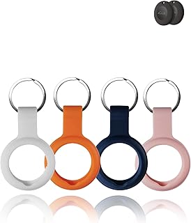 Paquete de 4 fundas para Lifemate Life Tag, silicona duradera, respetuosa con el medio ambiente, a prueba de golpes, fácil de quitar y diseño antipérdida, color blanco, naranja, azul y rosa