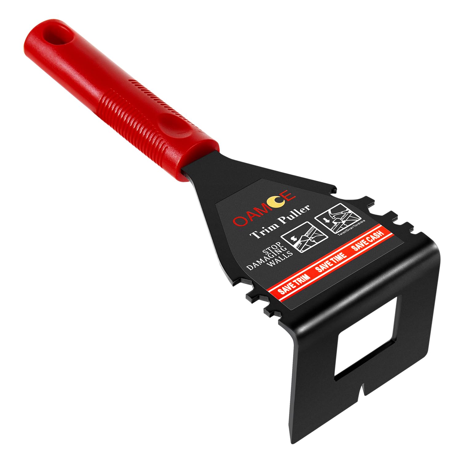 Trim Puller, OAMCE Tile Removal Tool Heavy Duty Pry Bar Molding Removal Tool for Baseboard, Wood Floor, Siding, Tiles, Nail Pulling and More,Built in Nail Puller and Socket Wrench