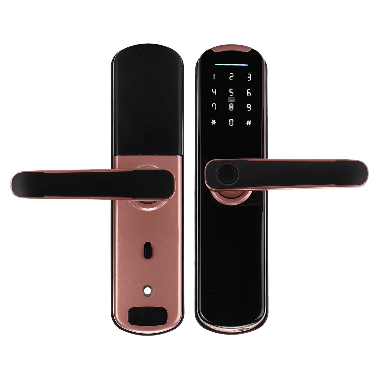 Naroote Cyfrowa Karta Zamka Drzwi dla Smart Security Anti-Theft Dostęp do Linii Papilarnych dla Domowego Biura w Kolorze Różowego Złota