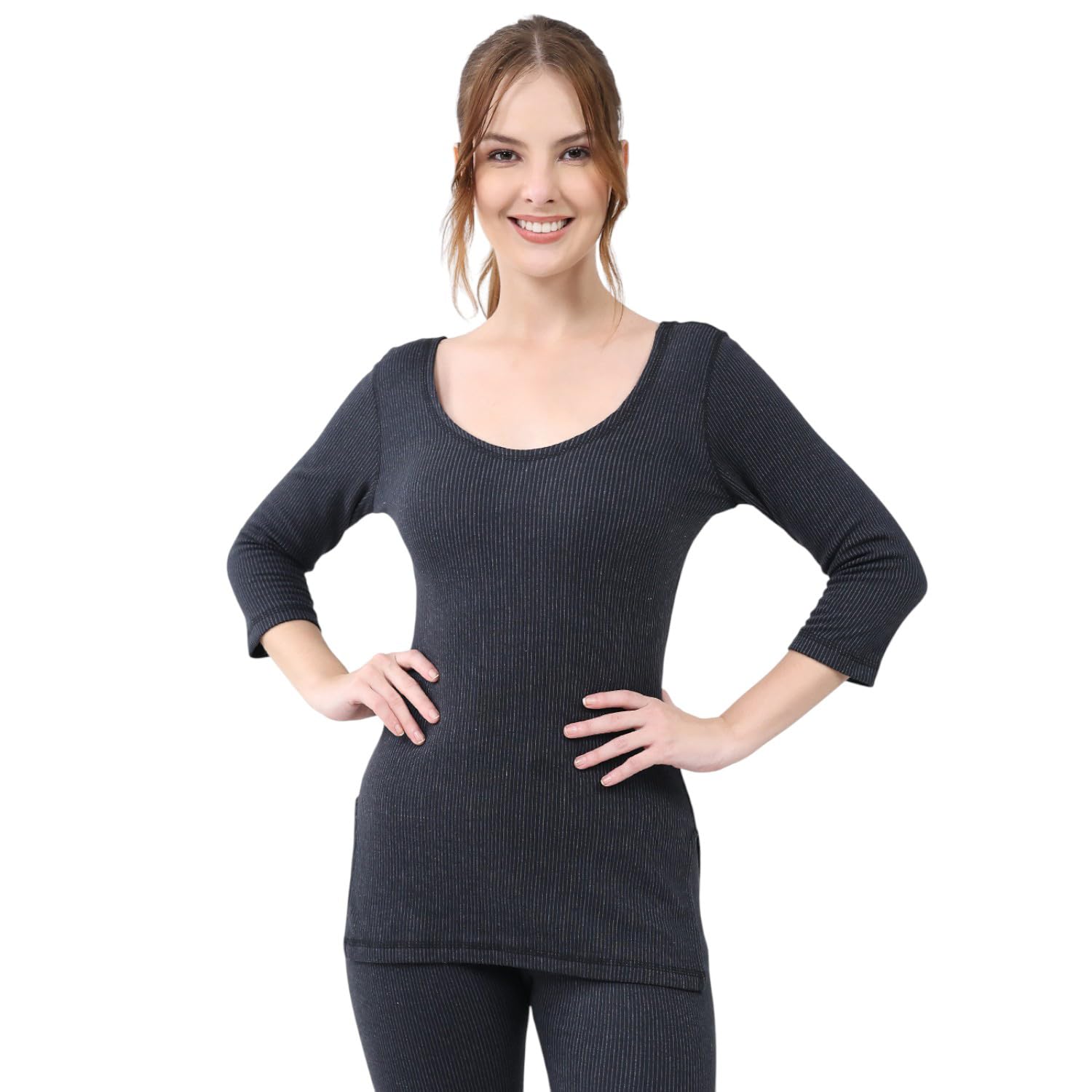 monte carlo Women’s Regular Fit Thermal | Solid Design | Round Neck | 3/4 Sleeves | Pull On Style | Stylish Warm Winter Thermal Wear for Women (Pack of 1)-picture-14