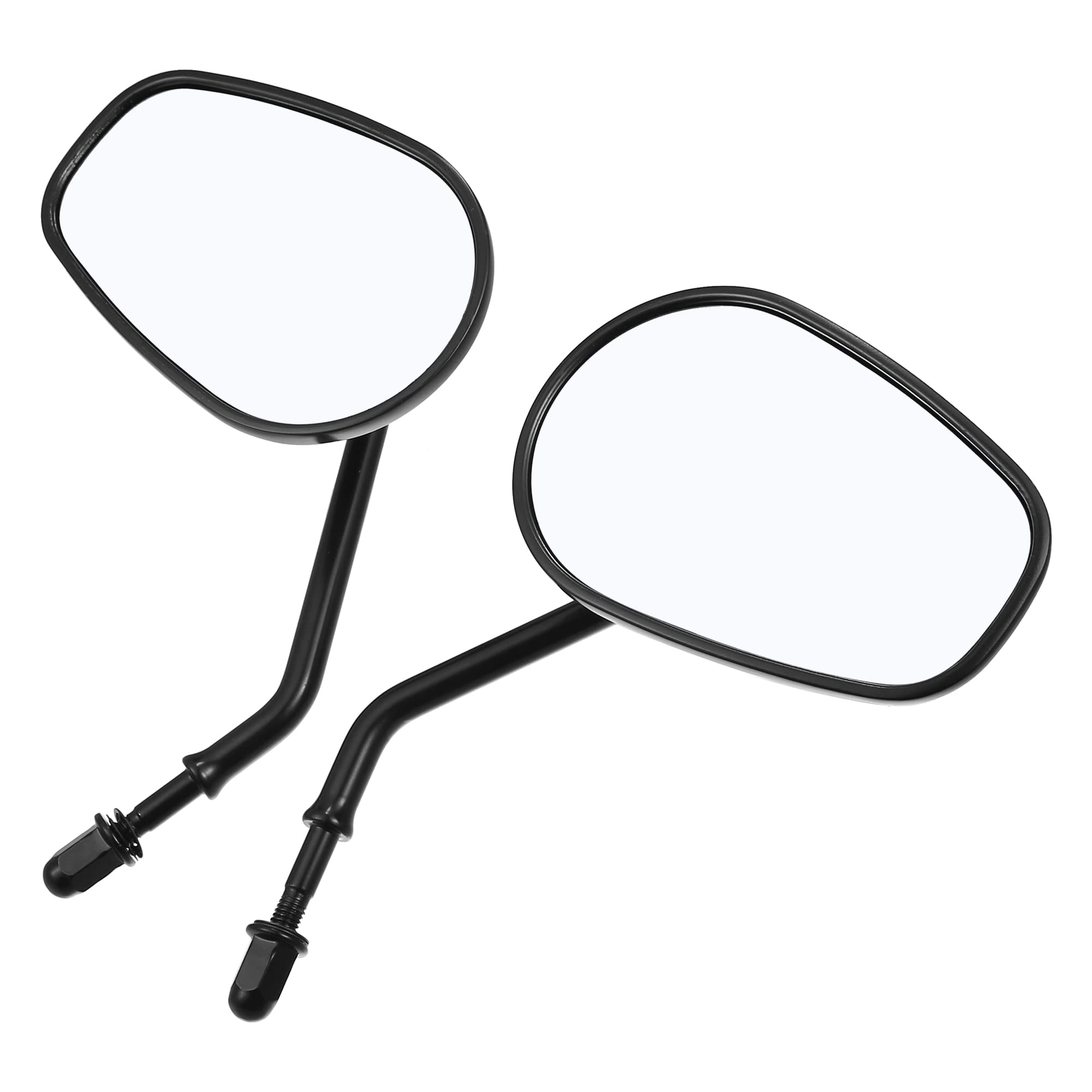 8mm Motorcycle Left Right Rear View Mirrors for Harley Davidson Dyna Low Rider 1984-2014 Aluminum Alloy Black (Set of 2)